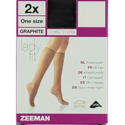 Zeeman Kniekousen|Basics^Kniekousen - Grijs